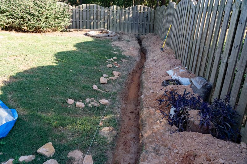 Yard Drainage Ditch Installation