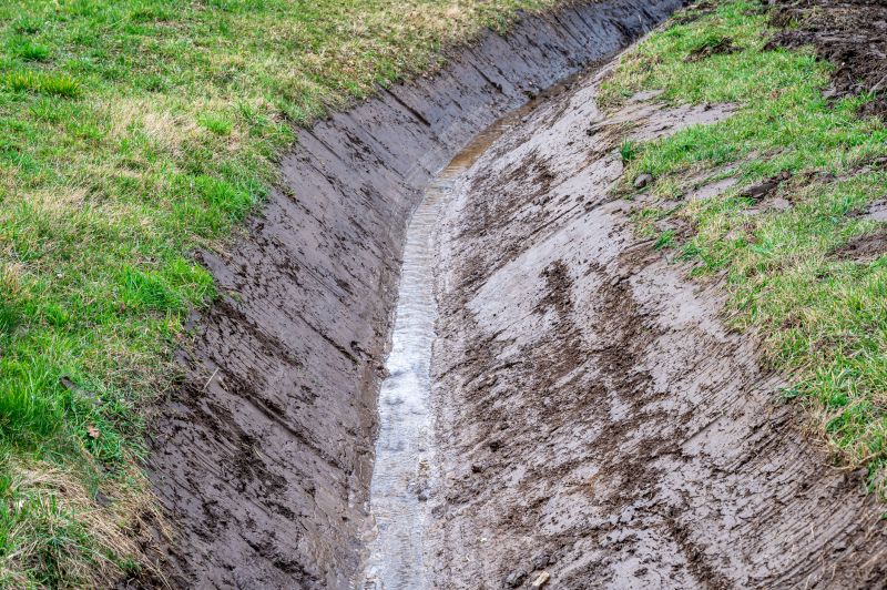 Yard Drainage Ditch Installation